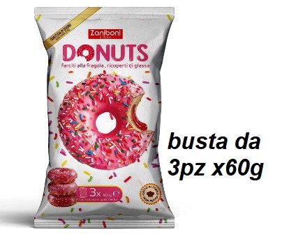 [ZANI.04.8] MULTIPACK DONUT FRAGOLA G.60 X 3 CRT X 6