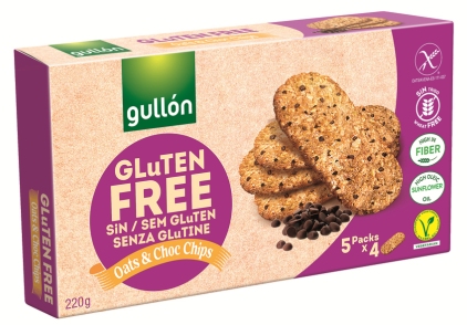 [GULLON.32.2] BISC. S/G. AVENA CHIPS CHOC Gr.220X 8