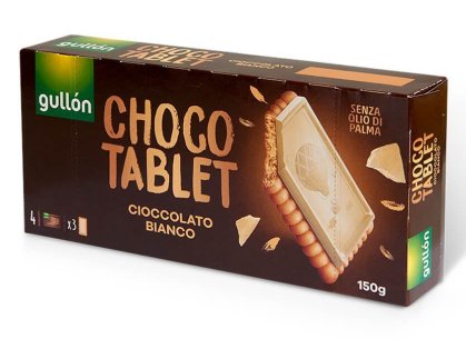 [GULLON.49] GOLD CHOCO TABLET BIANCO Gr.150 X 12 Pz
