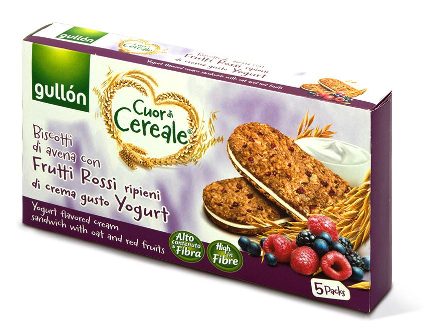 [GULLON.05.1] CUOR DI CER. FRUTTI ROSSI YOG. GR.220 X8