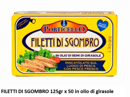 [PORTI.03] FILETTI SGOMBRO PORTICELLO Gr.125 X 50