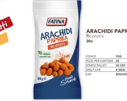 [FATINA.00] ARACHIDI TOST. RICOPERTE Gr.25 X 26 Pz