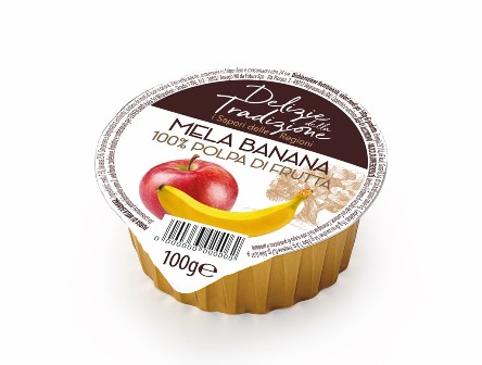 [LEKK.57.1] POLPA FRUTTA VASCH MELA BANANA G.100X 18