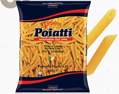 [POIATTI.61] PENNETTE RIGATE Kg.1 X 12 Pz