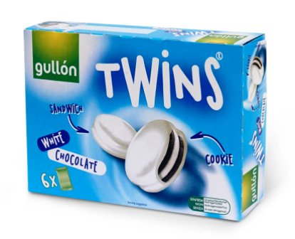 [GULLON.08.00] [GULLON.08.00] TWINS RICOPERT. CIOCC BIANCO Gr.252 X 9