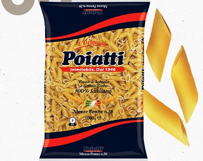 [POIATTI.38] [POIATTI.38] MEZZE PENNE  Kg.1 X 12